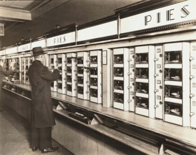 Automat, 977 Eighth Avenue, New York City, New York, USA, Berenice Abbott, Federal Art Project,