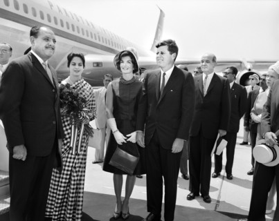 Pakistan President Muhammad Ayub Khan and daughter Begum Ayub Khan with U.S. First Lady Jacqueline