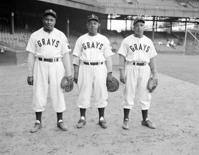 Washington Homestead Grays baseball players, Josh Gibson, Ted "Double Duty" Radcliffe, and Euthumn