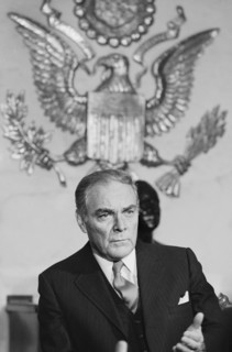 U.S. Secretary of State Alexander Haig, half-length portrait, seated, facing front, during an