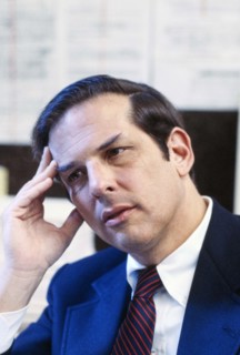 American author Robert Caro, head and shoulders portrait, Bernard Gotfryd, 1982