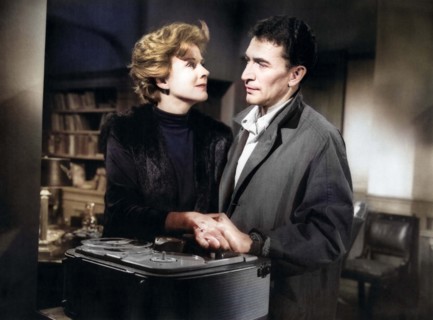Janet Blair, Peter Wyngarde, on-set of the film, "Night Of The Eagle", U.S. title: "Burn, Witch,