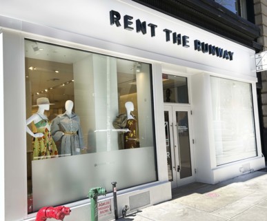 Rent The Runway retail store, building exterior, West 15th Street, Chelsea, New York City, New