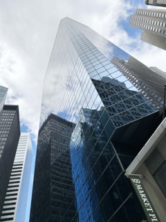 Broad Financial Center, low angle view, 33 Whitehall Street, New York City, New York, USA