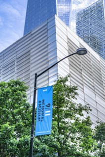 National September 11 Memorial Museum, low angle view of building exterior, World Trade Center, New
