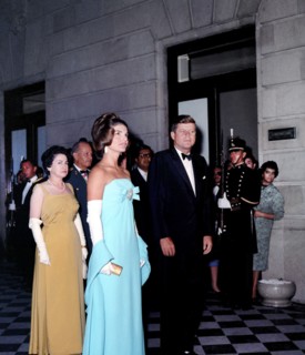 U.S. President John F. Kennedy and U.S. First Lady Jacqueline Kennedy attend reception at Ministry
