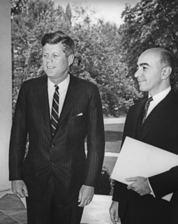 U.S. President John F. Kennedy meeting with newly-appointed Ambassador of Iran, Mahmoud Foroughi,