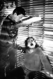 Dennis Lipscomb, Leslie Wing, on-set of the film, "Retribution", Taurus Entertainment Company, 1987