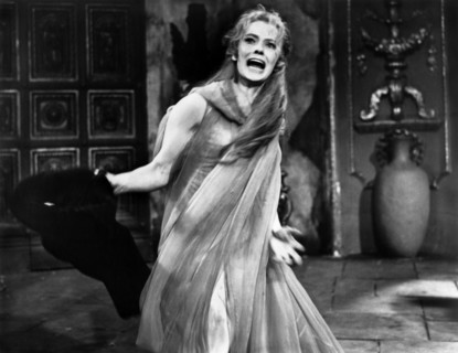Elizabeth Shepherd, on-set of the film, "the Tomb Of Ligeia", Anglo-Amalgamated Productions (UK),