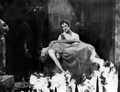 Elizabeth Shepherd, Vincent Price, on-set of the film, "the Tomb Of Ligeia", Anglo-Amalgamated