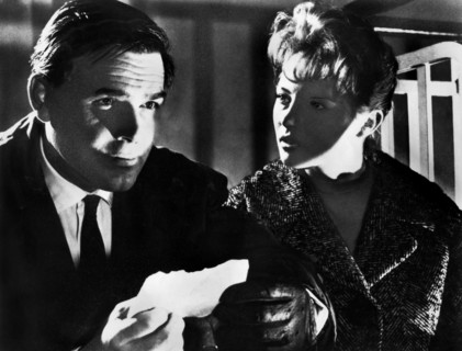 Joachim Fuchsberger, Karin Baal, on-set of the West German film, "Dead Eyes Of London", original