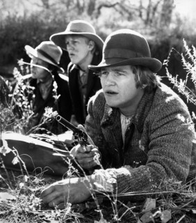 Jeff Bridges (foreground), on-set of the western film, "Bad Company", Paramount Pictures, 1972