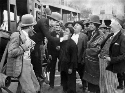 Forrest Stanley, James Gordon, on-set of the silent western film, "Beauty And The Bad Man",