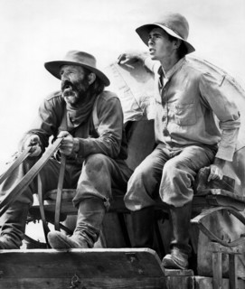 Raymond Guth (left), Gary Grimes (right), on-set of the western film, "The Culpepper Cattle Co.",