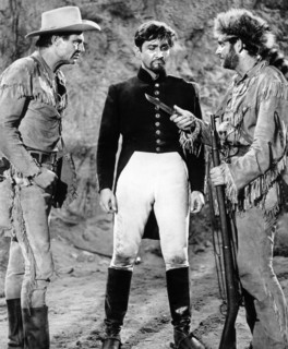 Jim Davis, Eugene Iglesias, Ken Mayer, on-set of the western film, "Frontier Uprising", United