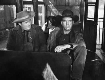 Francis De Sales, Fred MacMurray, on-set of the western film, "Face Of A Fugitive", Columbia