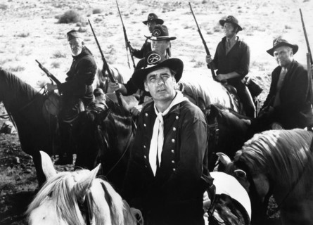 Rory Calhoun (foreground, center), on-set of the western film, "Finger On The Trigger", Allied