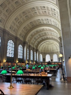 Bates Hall reading room, McKim Building, Boston Public Library, Boston, Massachusetts, USA