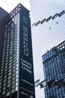 Coterie (left), a luxury senior living facility, and the Spiral (right, aka 66 Hudson Blvd.),