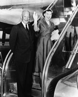 U.S. President Dwight D. Eisenhower and U.S. First Lady Mamie Eisenhower departing for Denver,