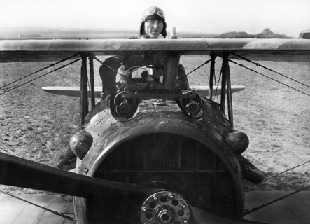 First Lieutenant E. V. "Eddie" Rickenbacker, 94th Aero Squadron, American ace, standing up in his