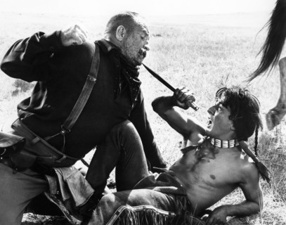 Earl Rosell, Dustin Hoffman, on-set of the western film, "Little Big Man", National General