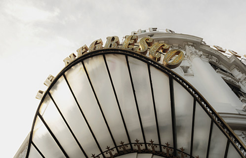 Art Deco hotel entrance, Hotel Le Negresco, Nice, France