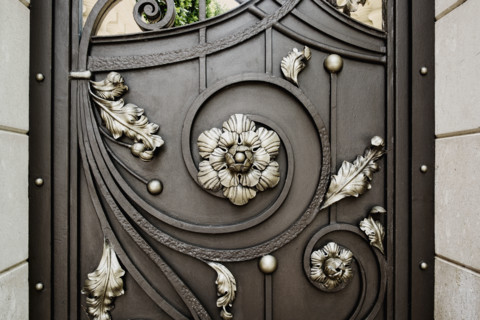 Ornate metal door