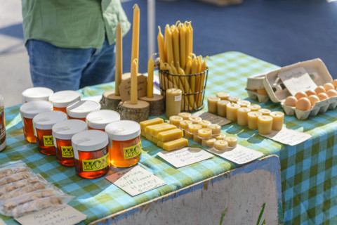 Handmade items and honey at Farmers Market