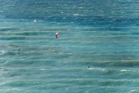 Kite boarder on Lake Michigan