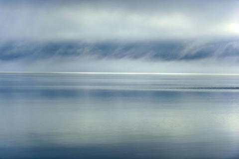 Scenic waterscape with dramatic clouds and sky, East Grand Traverse Bay, Traverse City, Michigan,