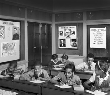 Students in composition class in grammar school, Washington, D.C., USA, Marjory Collins, U.S.