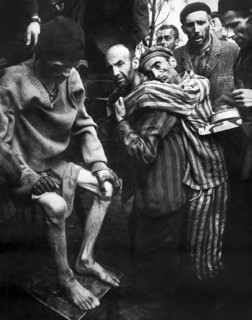 Prisoners from Wobbelin concentration camp, being taken to hospital for medical attention after
