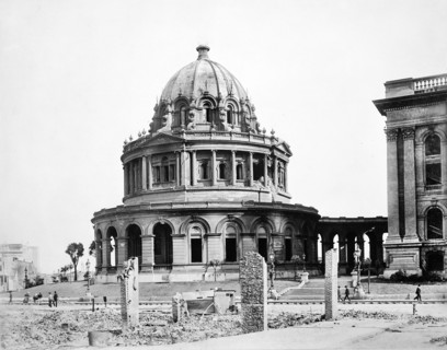 Hall of Records after earthquake, McAllister and Leavenworth Streets, San Francisco, California,