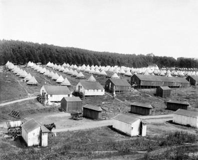 Refugee tents set up after earthquake, Tennessee Hollow, also known as the West Cantonment,