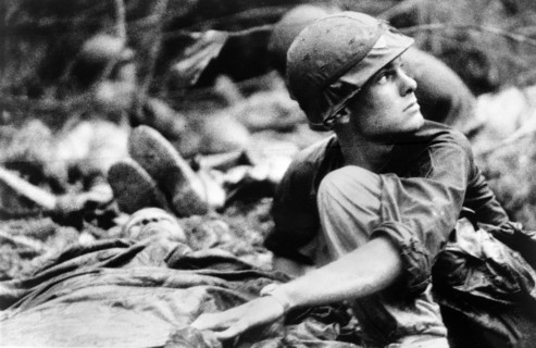 Operation "Billings" Medic from 1st Battalion, 16th Infantry, 1st Infantry Division, searching sky