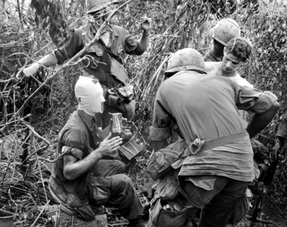 Members of Company "D" 1st Battalion, 501st Airborne Infantry relating battle and wounds received