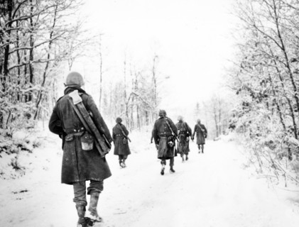 American soldiers of the Company I, 333rd Infantry Regiment, 84th Division moving up to new