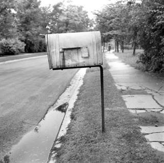 Roadside residential mailbox, Detroit, Michigan, USA, Arthur S. Siegel, U.S. Office of War