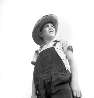 Farmer boy, low angle view portrait, Jackson, Michigan, USA, Arthur S. Siegel, U.S. Farm Security
