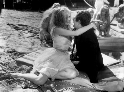 Pamela Tifflin, Marcello Mastroianni, on-set of the Italian  film, "Kiss The Other Sheik", aka "The