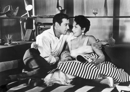 Dietmar Schonherr, Eva Kerbler,  on-set of the West German film, "Two In A Sleeping Bag", original