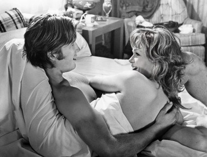 Jeff Bridges, Valerie Perrine, on-set of the film, "The Last American Hero", aka "Hard Driver",