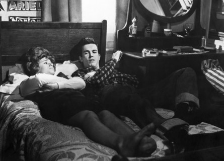 Rita Tushingham, Colin Campbell, on-set of the film, "The Leather Boys", British Lion-Columbia,