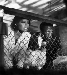 Pat Colbert, Bill Cosby, on-set of the film, "Leonard Part 6", Columbia Pictures, 1987