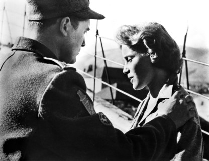 Maria Schell, on-set of the film, "The Last Bridge", German title: "Die Letzte Brucke", Columbia