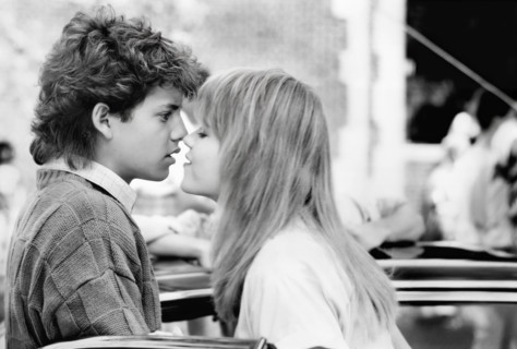 Kirk Cameron, Cami Cooper, on-set of the film, "Like Father Like Son", Tri-Star Pictures, 1987