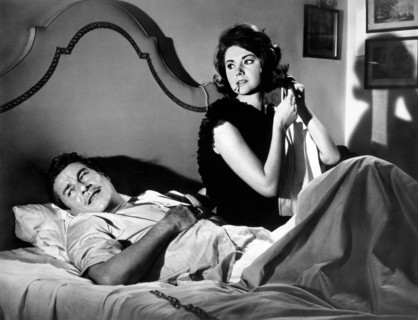 Amedeo Nazzari, Sylva Koscina, on-set of the film, "The Little Nuns", original title: "Le