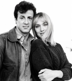 Sylvester Stallone, Darlanne Fluegel, publicity portrait for the film, "Lock Up", Tri-Star