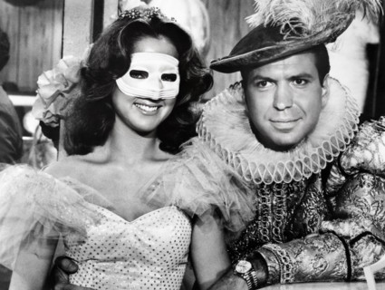 Melissa Sue Anderson, Frank Sinatra Jr., on-set of the TV Series, "The Love Boat", episode: "Play